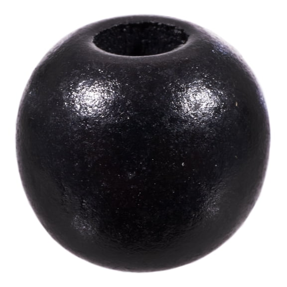 Craft County Round Wooden Beads for DIY Jewelry Making Necklaces & Bracelets or Macrame Crafts - Multiple Sizes & Paint / Stain Options Available