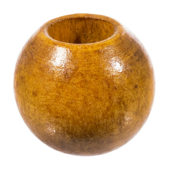 Craft County Round Wooden Beads for DIY Jewelry Making Necklaces & Bracelets or Macrame Crafts - Multiple Sizes & Paint / Stain Options Available