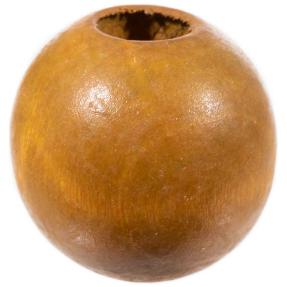 Craft County Round Wooden Beads for DIY Jewelry Making Necklaces & Bracelets or Macrame Crafts - Multiple Sizes & Paint / Stain Options Available