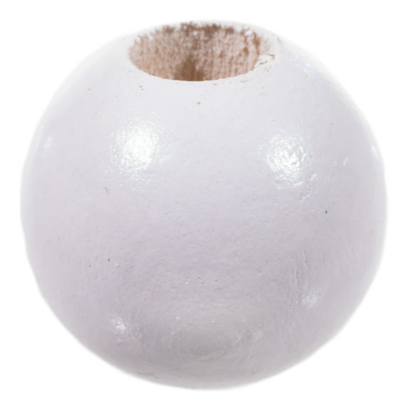 Craft County Round Wooden Beads for DIY Jewelry Making Necklaces & Bracelets or Macrame Crafts - Multiple Sizes & Paint / Stain Options Available
