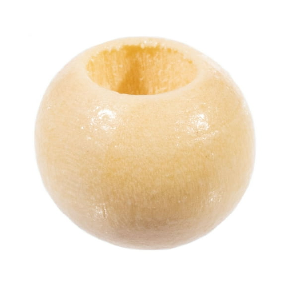 Craft County Round Wooden Beads for DIY Jewelry Making Necklaces & Bracelets or Macrame Crafts - Multiple Sizes & Paint / Stain Options Available