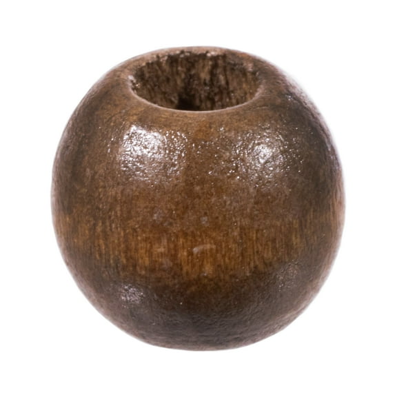 Craft County Round Wooden Beads for DIY Jewelry Making Necklaces & Bracelets or Macrame Crafts - Multiple Sizes & Paint / Stain Options Available