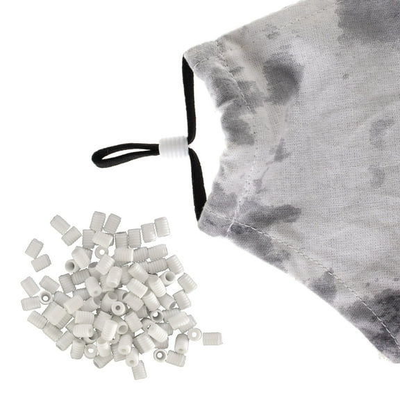 Craft County Silicone Elastic Cord Locks - Comfortable Black & White Drawstring Toggle Adjusters - Packs of 5-250 Pieces