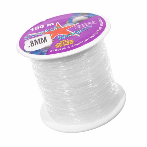 Craft County Stretch Magic Cord for DIY Bracelets, Necklaces, and More - Multiple Sizes, Lengths, and Colors Available