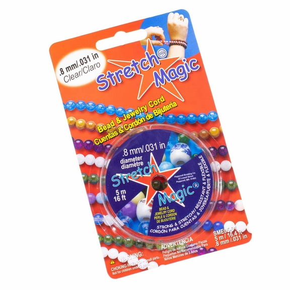 Craft County Stretch Magic Cord for DIY Bracelets, Necklaces, and More - Multiple Sizes, Lengths, and Colors Available