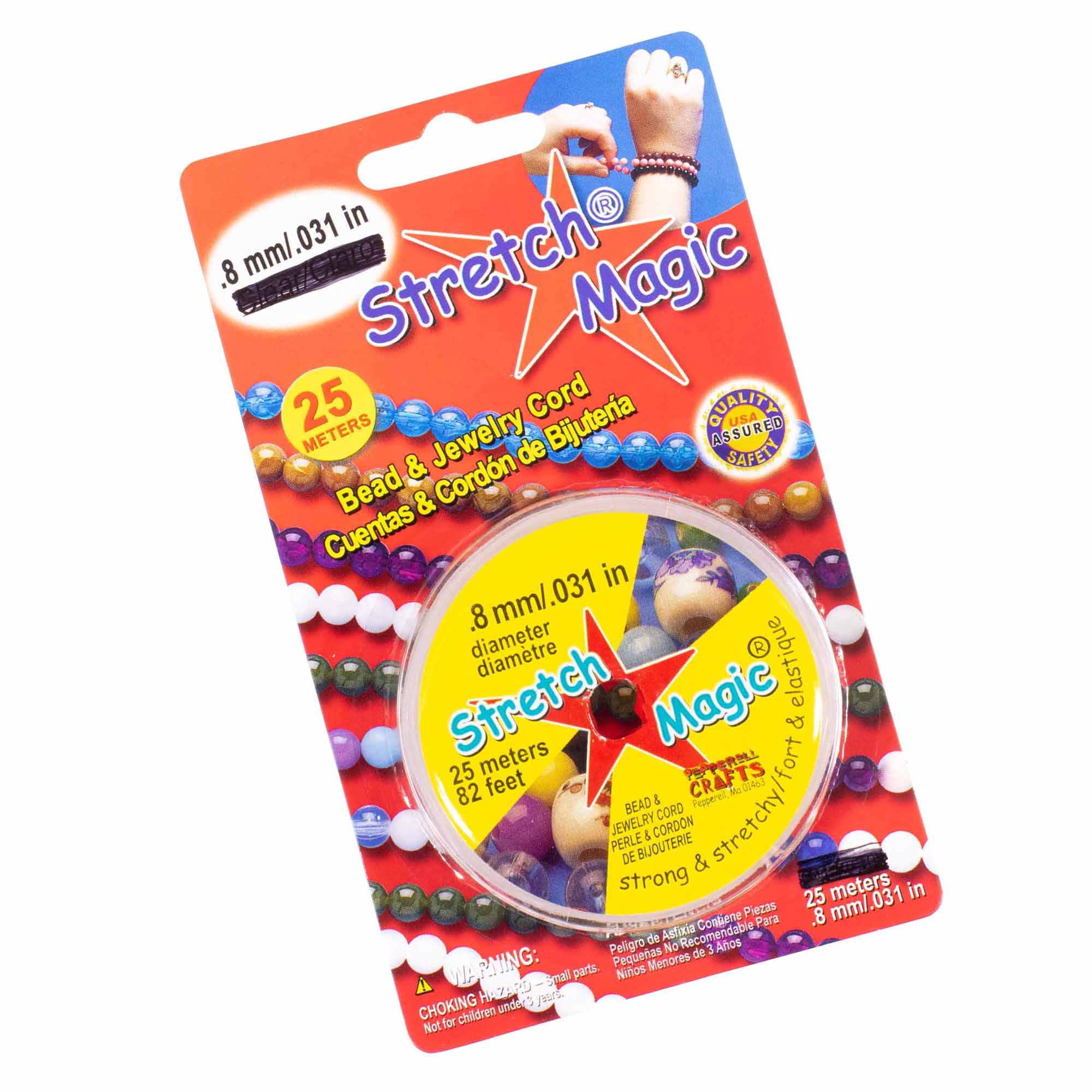 Craft County Stretch Magic Cord for DIY Bracelets, Necklaces, and More - Multiple Sizes, Lengths, and Colors Available