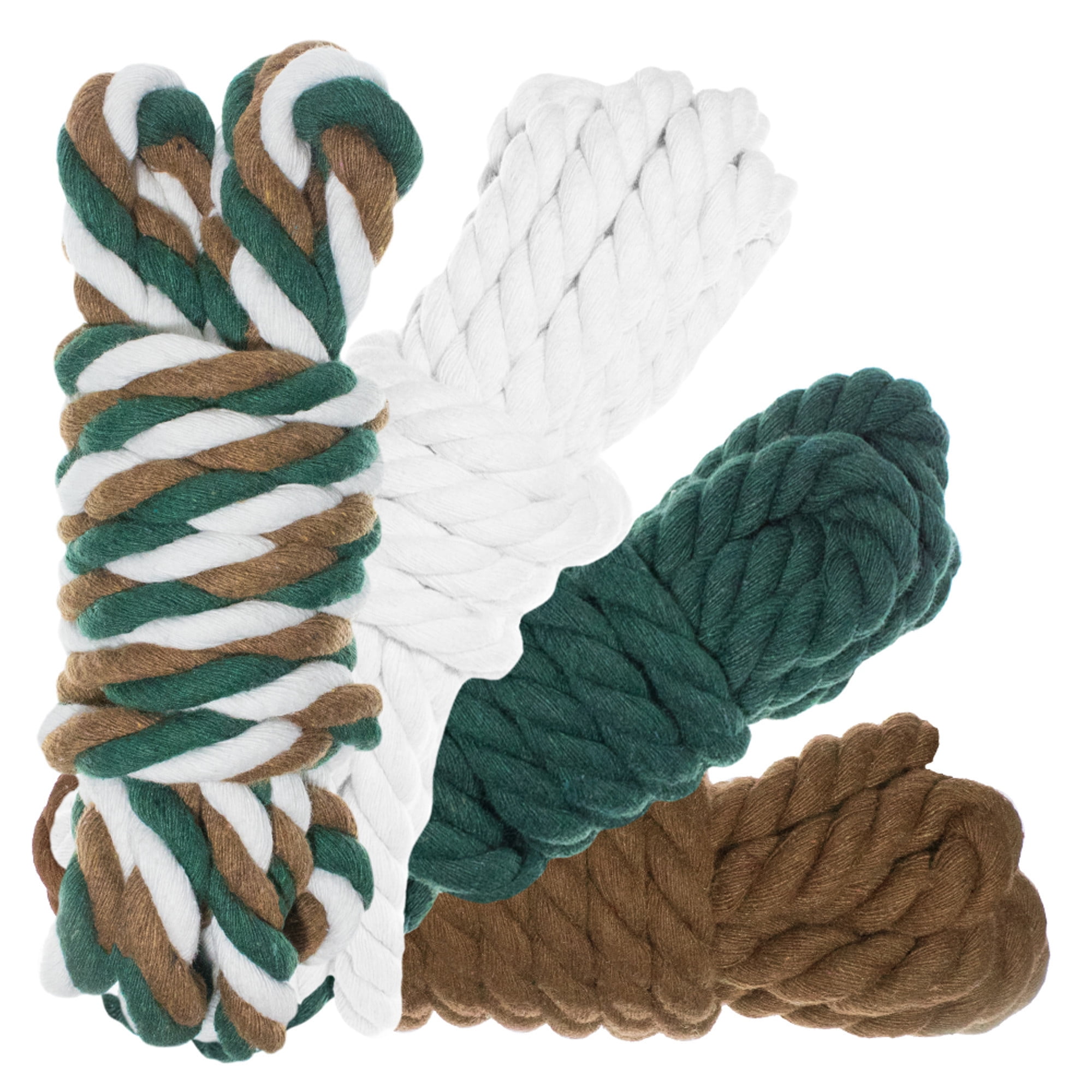 Craft County Twisted Natural Cotton Rope Combo Kits - Multiple Colorful Kits, Lengths, & Diameters - Crafting Cord - Décor and Crafts