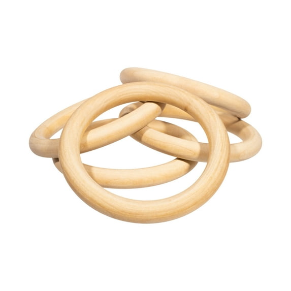 Craft County Unfinished Natural Wood Rings in Multiple Sizes & Packs for DIY Crafts & Projects - Jewelry Making, Macrame Wall Hanging, Napkin Ring, Wooden Toy, and More