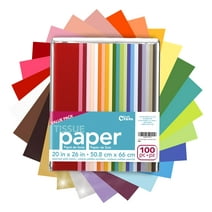 Craft Craze 100-Piece Tissue (20" x 26") for Gift Bags, Wrapping, Paper Crafts, Classroom Arts & Crafts, Packing and More, 25 Assorted Colors
