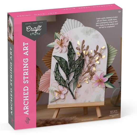 Craft Crush DIY String Art Craft Kit - Floral Interior Design DIY Activity