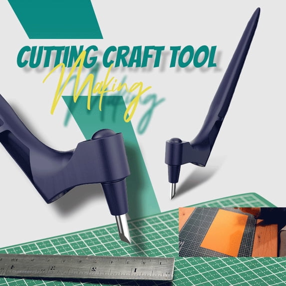 Craft Cutting Tool,Stainless Steel Blade with ABS Handle for Precision Mat Cutting,Trimming,and Scoring,Ideal for Paper,Vinyl,Model Making,Scrapbooking,and Graphic Design,Blue,1PC