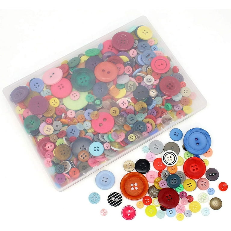 Craft DIY Buttons, About 600PCs Mixed Color Assorted Size Round Resin  Button for Sewing, Manual Printing, Art Ornaments, Fine Motor Activities