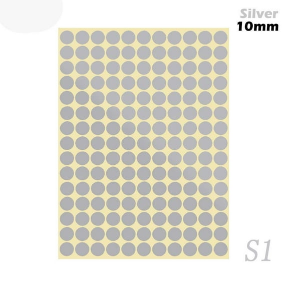 Craft DIY Mix Color Round Gift Tags Coloured Dot Paper Sticker Stickers Adhesive Label Sealing Label 10MM SILVER