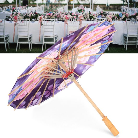 Craft Dance Umbrella Classical Printing Silk Cloth Umbrella Ceiling Home Decoration for Performance PropsType C
