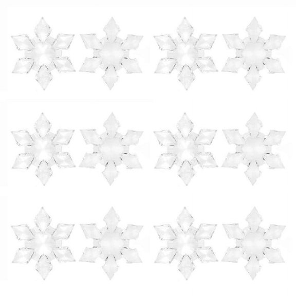 Craft Decorative Snowflake Christmas Acrylic Pendant Rhinestone for Scrapbooking DIY Tree Ornament 12pcs Home Accessories 12PCS*2 Pack