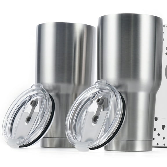 Craft Destiny 30 oz Stainless Steel Tumbler - 2 Pack Double Wall Vacuum Insulated Tumbler  with Splash Proof Lid