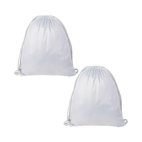 Craft Express Sublimation Printing Drawstring Backpacks - Glitter, Pkg of 2