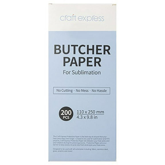 Craft Express Protective Butcher Paper – 200 Pack for Sublimation Heat Pressing