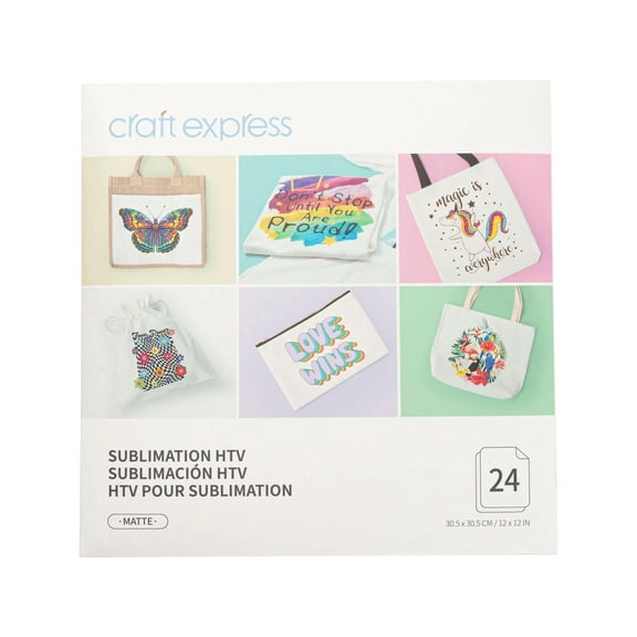 Craft Express Sublimation Heat Transfer Vinyl Sublimation HTV for Cotton & Dark Fabrics