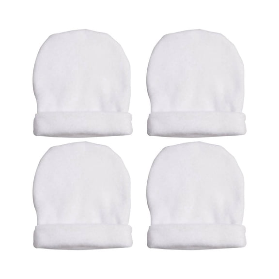 Craft Express 4 Pack Fleece Sublimation Baby Hats &ndash; Soft White Beanie Blanks