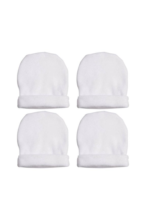 4 Pack Fleece Sublimation Baby Hats  Soft White Beanie Blanks