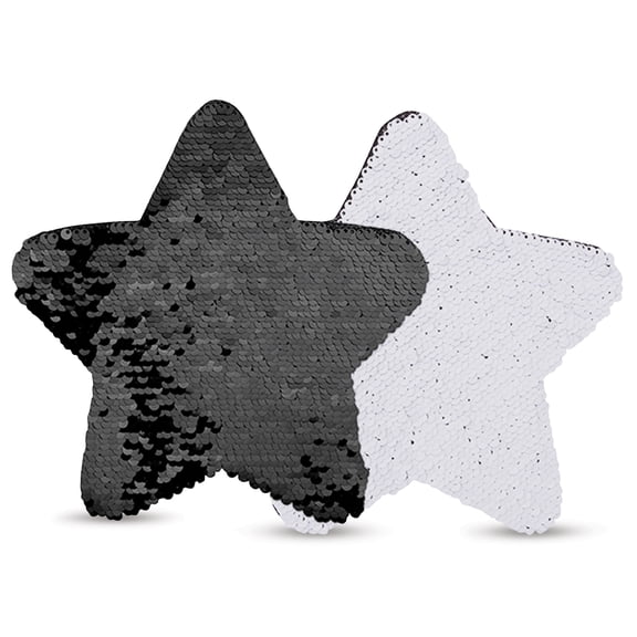 Craft Express Sublimation Printing Flip Sequin Patches - Star, 7" x 7", Black, Pkg of 2