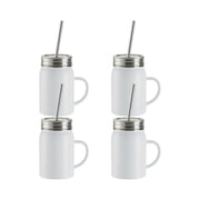 Craft Express Sublimation Printing Stainless Steel Mason Jars - 17 oz, White, Set of 4