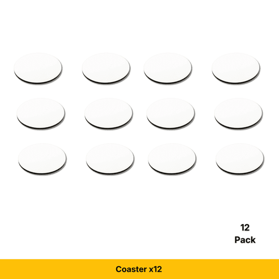 Craft Express White Square Ceramic Coasters 12-Pack Sublimation Blanks, Retail-Ready Custom Drink Coasters