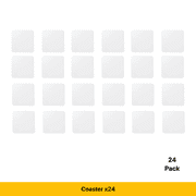 Craft Express White Square Ceramic Coasters 24-Pack   Sublimation Blanks, Retail-Ready Custom Drink Coasters