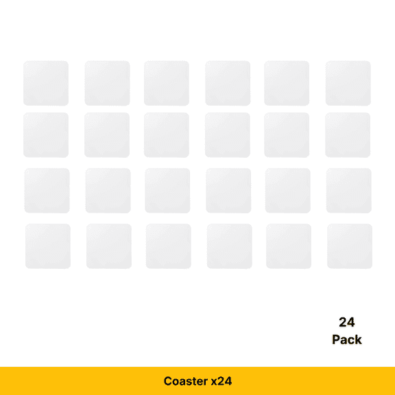 Craft Express White Square Ceramic Coasters 24-Pack Sublimation Blanks, Retail-Ready Custom Drink Coasters