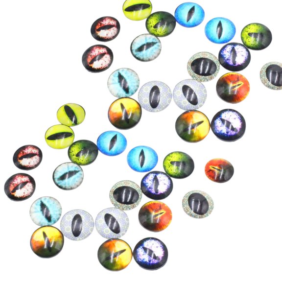 Craft Eyes for Dolls, 50 Pairs of Glossy Domed Flat Back, Doll Accessories for Repairing Doll Eye Features and Decorating Craft Models