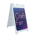 thumbnail image 1 of Craft Fair  24" x 36" Double Sided A-Frame Sidewalk Sign, Includes 2 Plastic Inserts | Foldable Portable White Signicade Sandwich Board Signs, 1 of 5