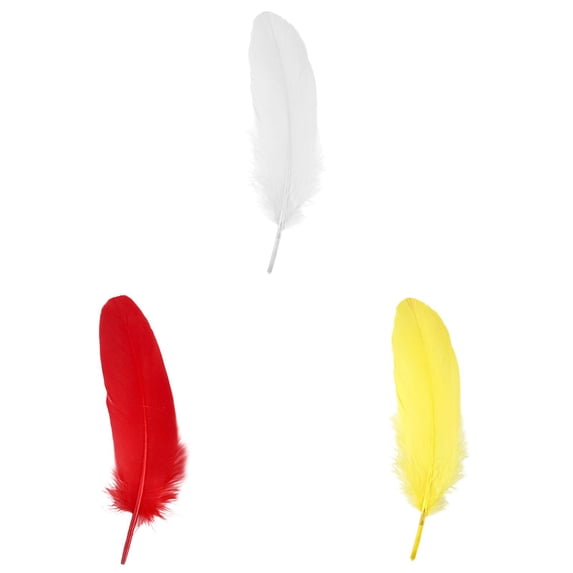 Craft Fake Feathers - 45pcs 3.9-5.9 inch Yellow Faux Feather for DIY Crafts, Wedding Party Christmas Home Spring Decoration (Yellow,White,Red)