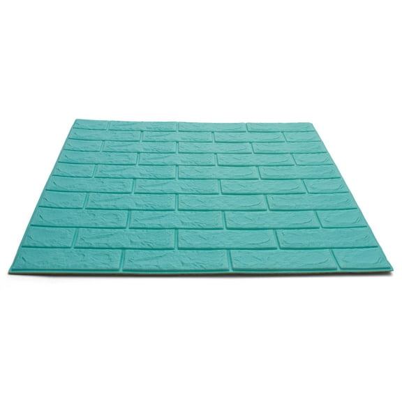 Craft Faux Brick Wall Panels - Peel and Stick Foam Brick - 3D Wall Panels for Fake Brick Wall - Self Adhesive Brick Wall Panels - 3D Brick Wallpaper (10 Pack, Seafoam)