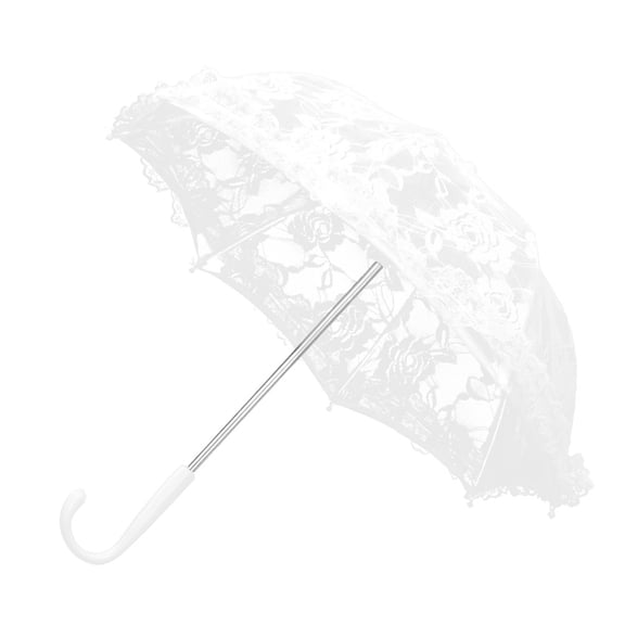 Craft Flowers Lace Embroidery Umbrella Children's Stage Performance Mini Decorative Decoration Accessory Children Baby Shower Kids Wedding for Decor (51241 bleach color)