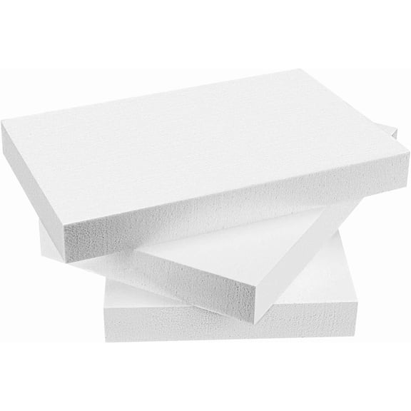 Craft Foam Blocks, 2 in Thick 17x11" EPS Polystyrene Rectangle Foam Blocks Packs of 3 Pcs for Art Sculpting, Sculpture, Modeling, School and Home DIY.