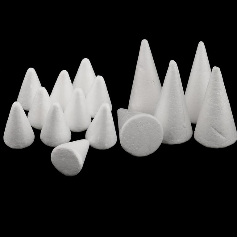 Craft Foam Cones- 15-Pack Cone Polystyrene Foam Foam Blocks