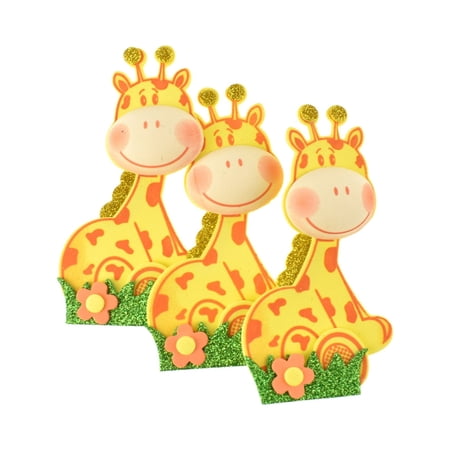 Craft Foam Giraffe In Grass, 3-1/4-Inch, 10-Count
