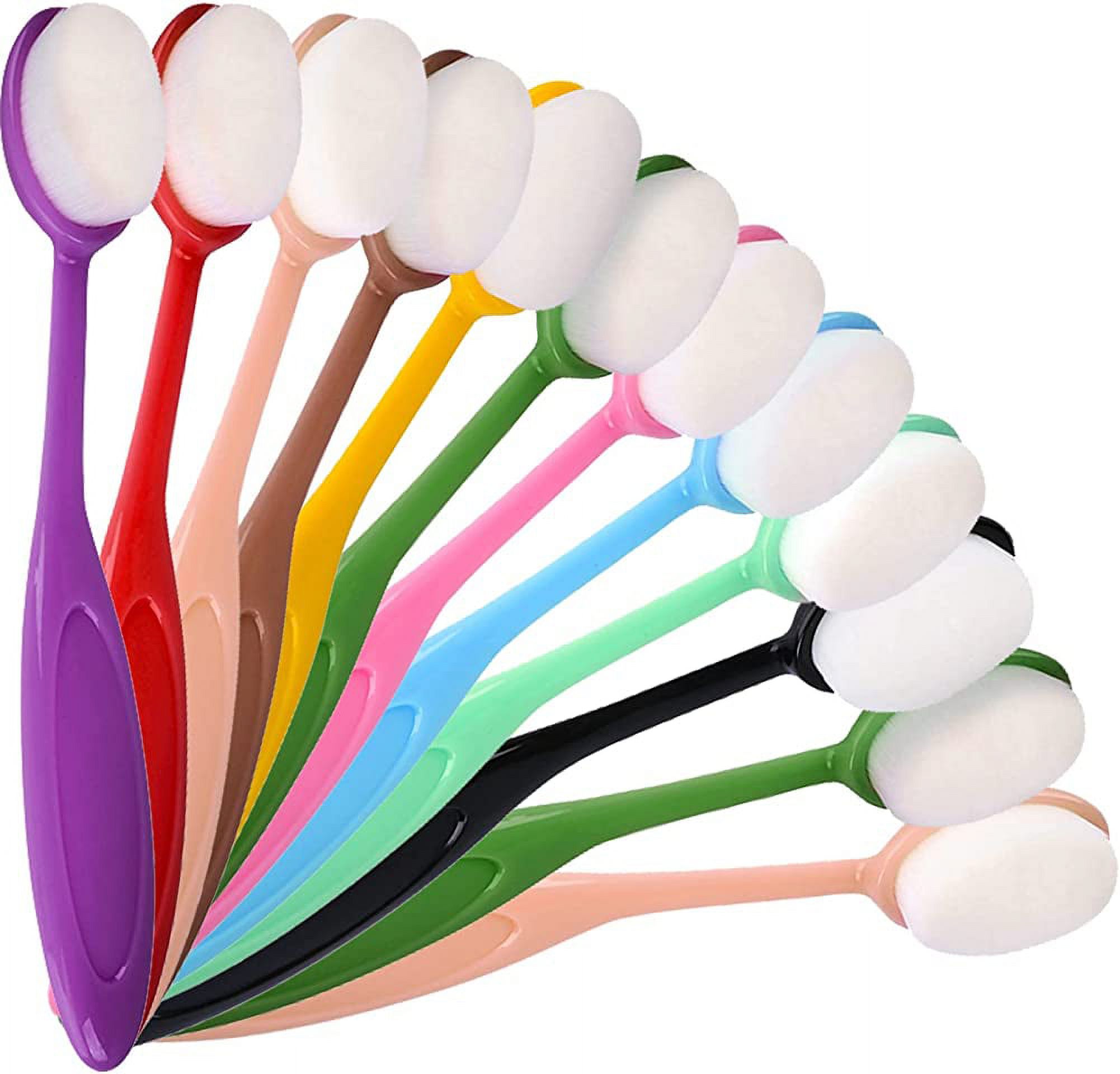 10-Pack Craft Ink Blending Brushes With Colorful Handles - Includes Spinning Storage Caddy & Caps, Size Rainbow 4