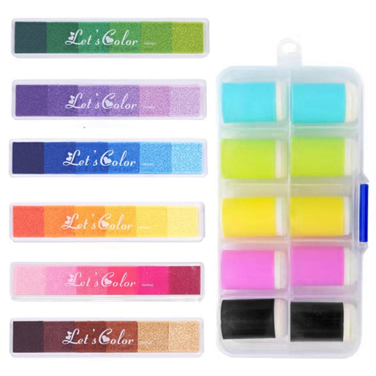 Craft Ink Pad Stamps DIY Color 36 Colors Rainbow Finger Ink Pads Finger
