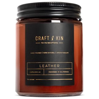 Better Homes & Gardens 12oz Warm Leather & Amber Scented 2-Wick Ombre Jar Candle