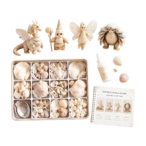 Craft Kit for Adults Diy Shell Art Set with Abalone Shells Complete Adult Craft Supplies for Creative Handmade Figurine Projects Home Leisure Activity