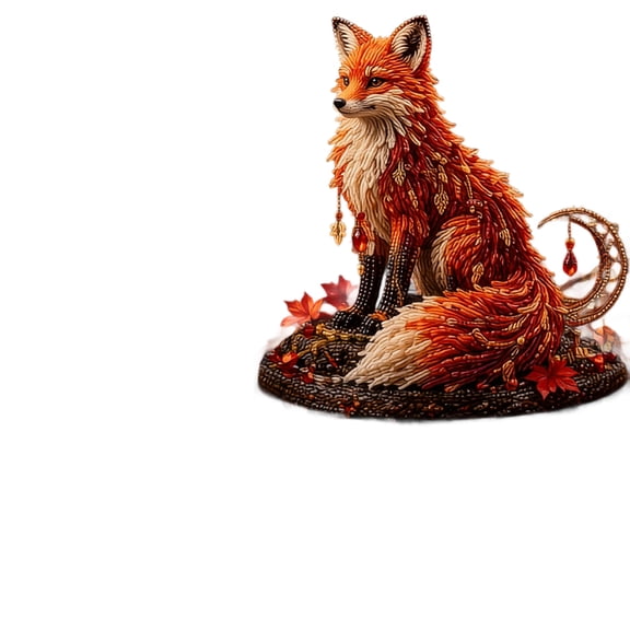 Craft Kit for Adults Fox Diy Beaded Craft Set with Crystal Glass Beads Rustic Fall Home Decor for Indoor Display Enchanted Forest Themed Creative Project 1 Pack