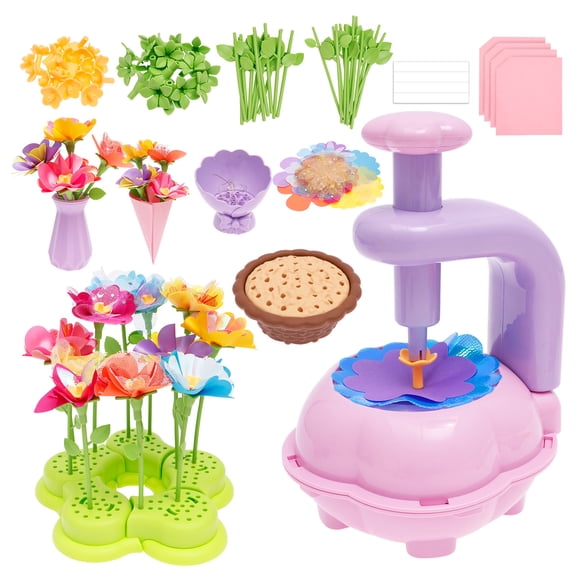 Craft Kit for Kid DIY Fabric Flower Bouquet Toy Flower Press Textile Kit Arts and Crafts Present for Above 3 Year Old Girl Boy Parent Child Educational Interactive Toy