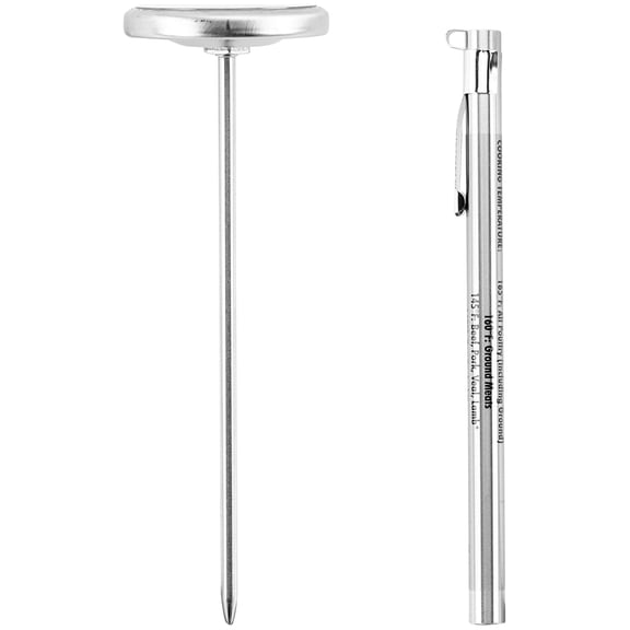 Craft Kitchen Instant Read Food Thermometer Analog Stainless Steel Cooking Thermometer with Pocket Case