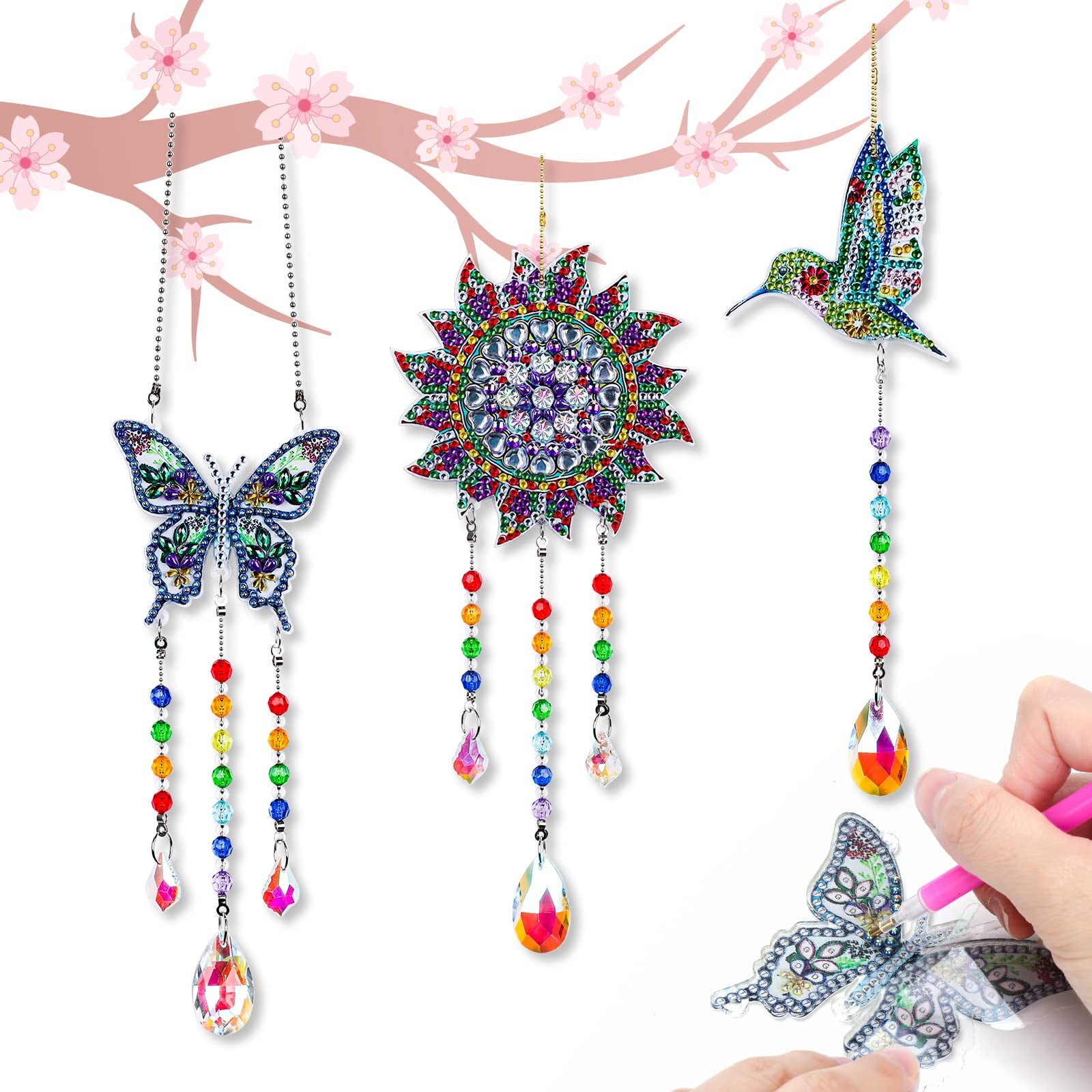  Gift for 6-7-8-9-10 Yeal Old Girls Boys: Arts and Crafts for  Kids Age 6-8-10-12 Diamond Art Wind Chimes Kit for Girl Toys Age 5-11  Present Sun Catcher DIY Paint by