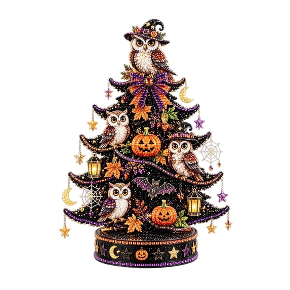 Craft Kits for Adults DIY Beaded Halloween Tree Indoor Desk Decorations Kit | 3D Holiday Beads Kit with Manual, Handmade Bead Art Kit for Adults Beginners, Holiday Decor, 3.94x7.87 Inch