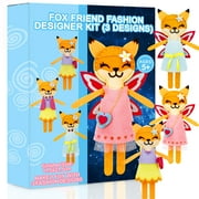 Craft Kits, Fashion Designer Kits for Girls, Fox Sewing Kit with 3 Desighs, Kids Crafts Ages 6-8, Clothing Design Kit for Girls