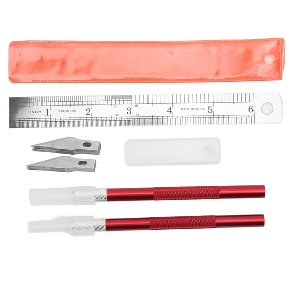 Craft Knife, DIY Non Slip Handle Exacto Knife Set For Hand Account For Crafting Blue,Green,Red,Black