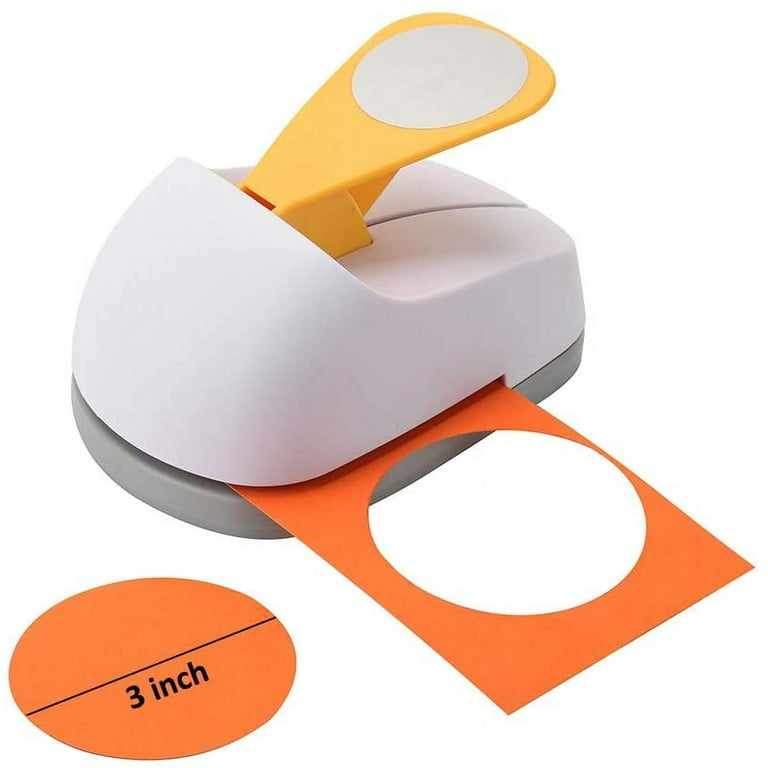 Craft Lever Punch 3 inch Circle Punch DIY Handmade Paper Punch(White 3 inch  Circle)